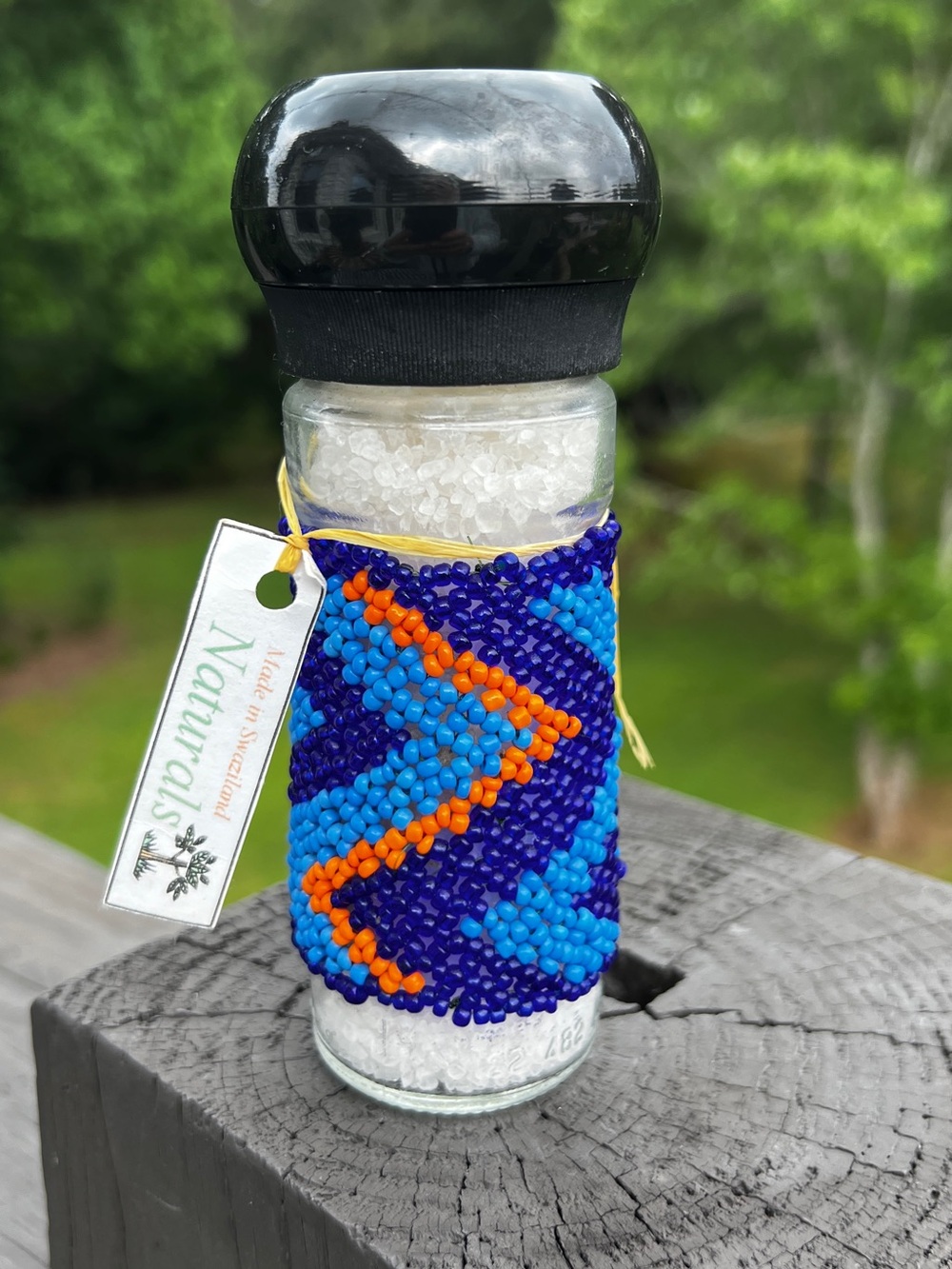 Swaziland Hand Beaded Artisan Salt Grinder unique! Great gift